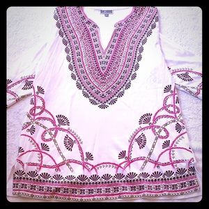 Hobo/hippie tunic/top/car-up, cttn, NWOT (L)